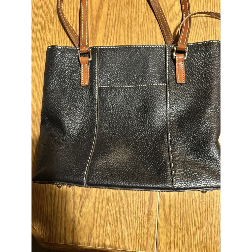 Dooney & Bourke Lexington Black Pebbled Leather Double Handle Tote Bag